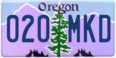 OR license plate 020MKD