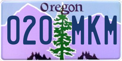 OR license plate 020MKM