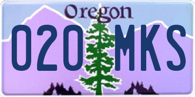 OR license plate 020MKS