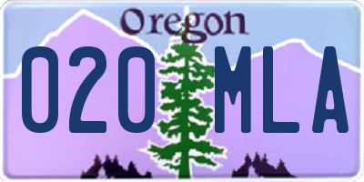 OR license plate 020MLA