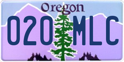 OR license plate 020MLC