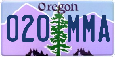 OR license plate 020MMA