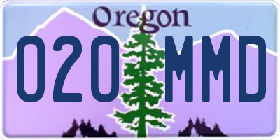 OR license plate 020MMD