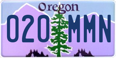 OR license plate 020MMN