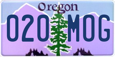 OR license plate 020MOG