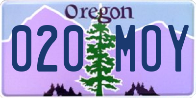 OR license plate 020MOY