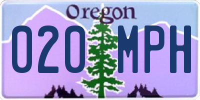 OR license plate 020MPH