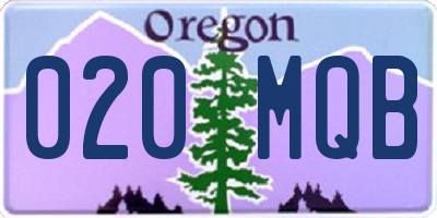OR license plate 020MQB