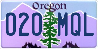 OR license plate 020MQL