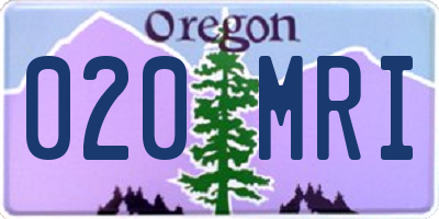OR license plate 020MRI