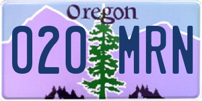 OR license plate 020MRN