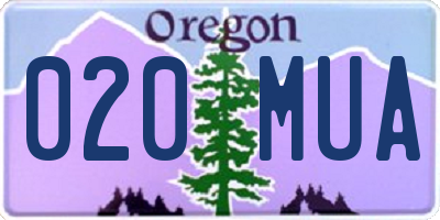 OR license plate 020MUA