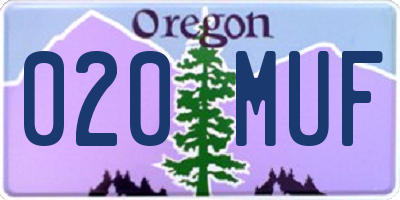 OR license plate 020MUF