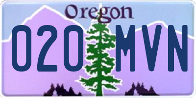 OR license plate 020MVN