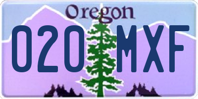 OR license plate 020MXF