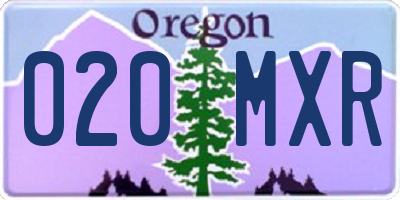 OR license plate 020MXR