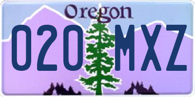 OR license plate 020MXZ