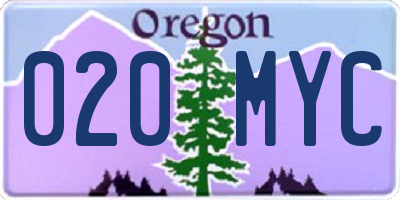 OR license plate 020MYC