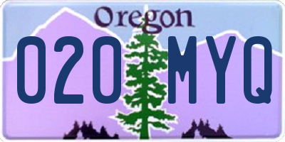 OR license plate 020MYQ
