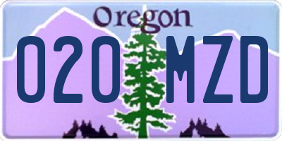 OR license plate 020MZD
