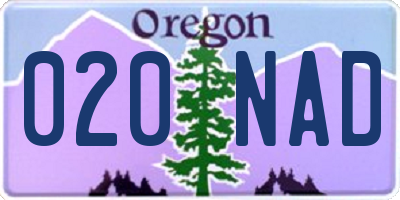 OR license plate 020NAD