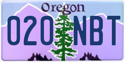 OR license plate 020NBT