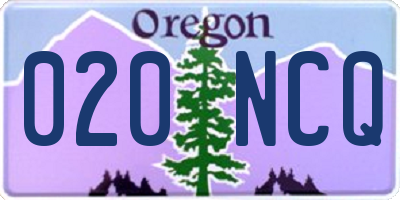 OR license plate 020NCQ