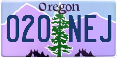 OR license plate 020NEJ