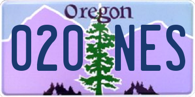 OR license plate 020NES