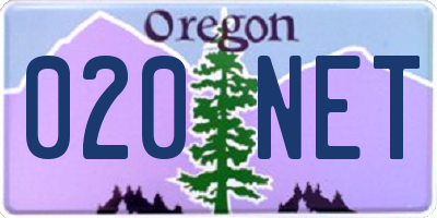 OR license plate 020NET