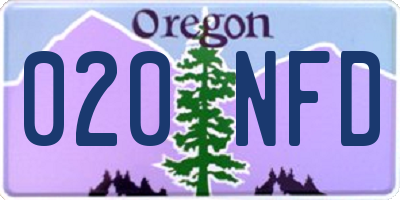OR license plate 020NFD