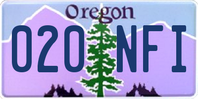 OR license plate 020NFI