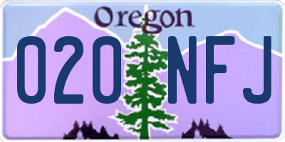 OR license plate 020NFJ