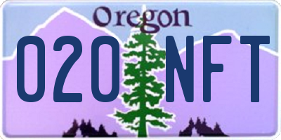OR license plate 020NFT