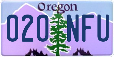 OR license plate 020NFU