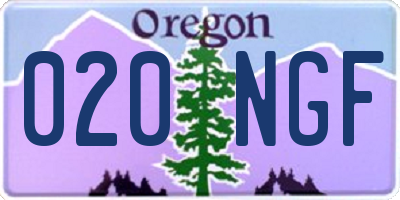 OR license plate 020NGF