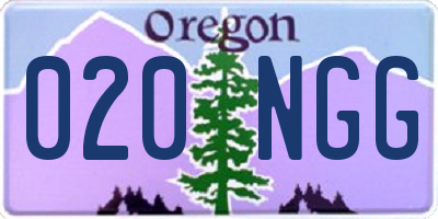 OR license plate 020NGG