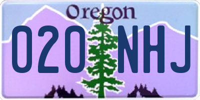 OR license plate 020NHJ