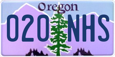 OR license plate 020NHS