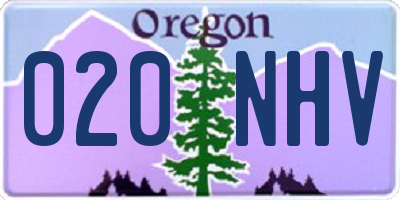 OR license plate 020NHV