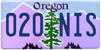 OR license plate 020NIS