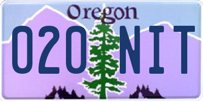 OR license plate 020NIT
