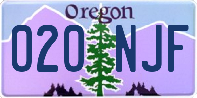 OR license plate 020NJF