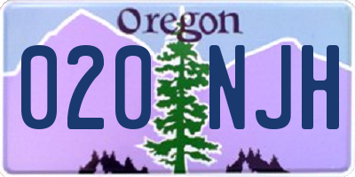 OR license plate 020NJH
