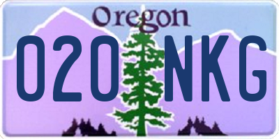 OR license plate 020NKG