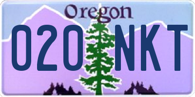 OR license plate 020NKT