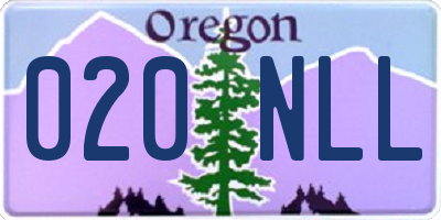 OR license plate 020NLL