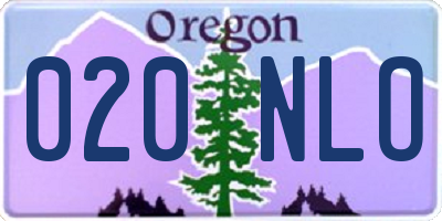 OR license plate 020NLO