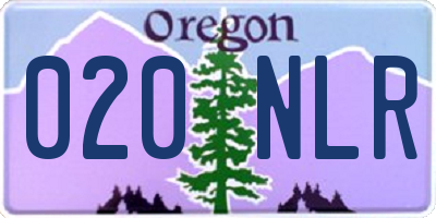 OR license plate 020NLR