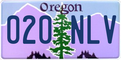 OR license plate 020NLV